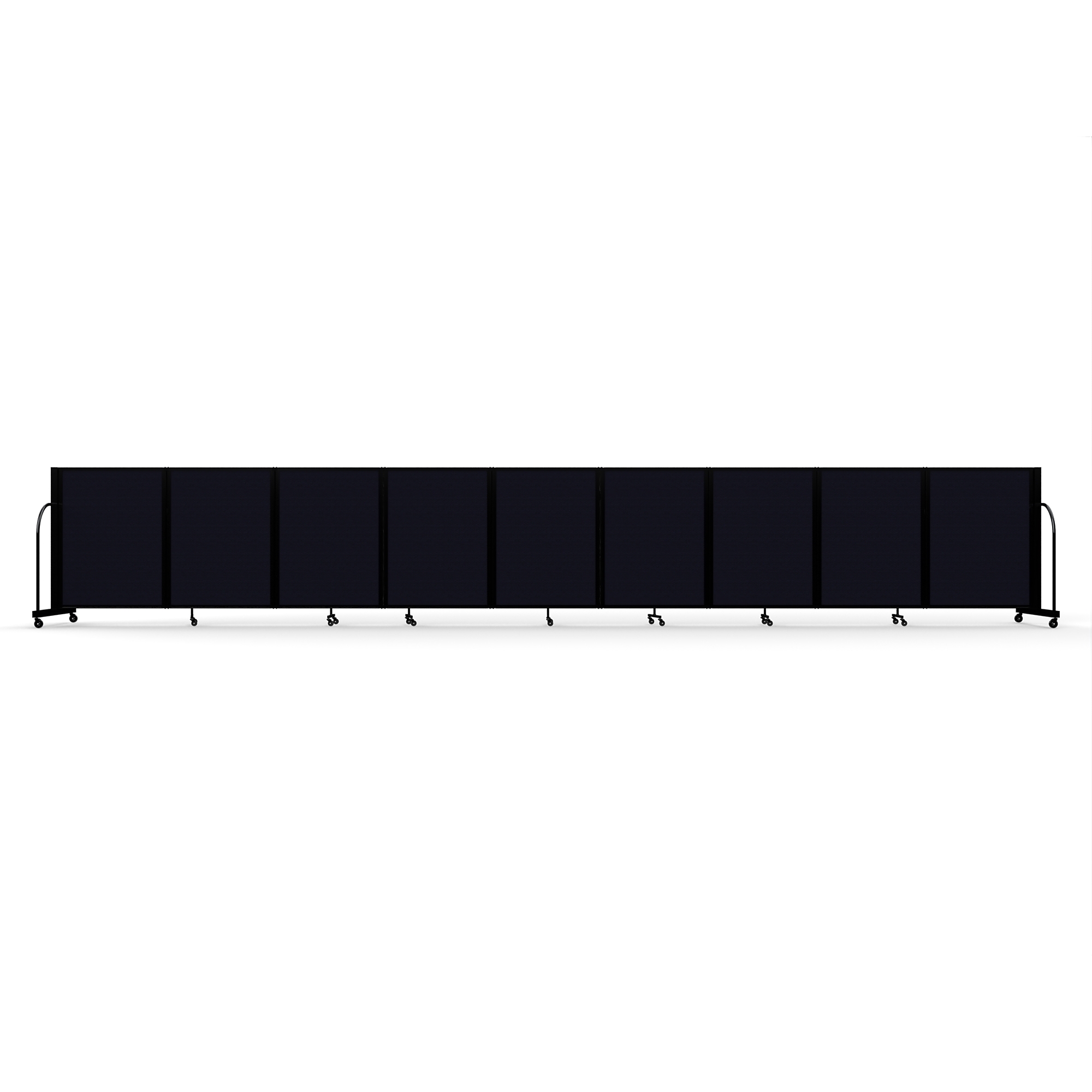 Screenflex Full Motion Divider, 4' x 25'1", Black Frame, Black